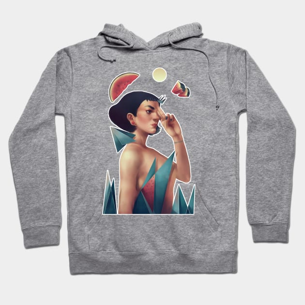 Water the Melon Hoodie by andrahilde